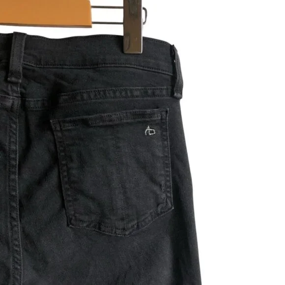 Rag & Bone Black Skinny Pants with Holes Distressed Denim Leggings 29 - Picture 10 of 14
